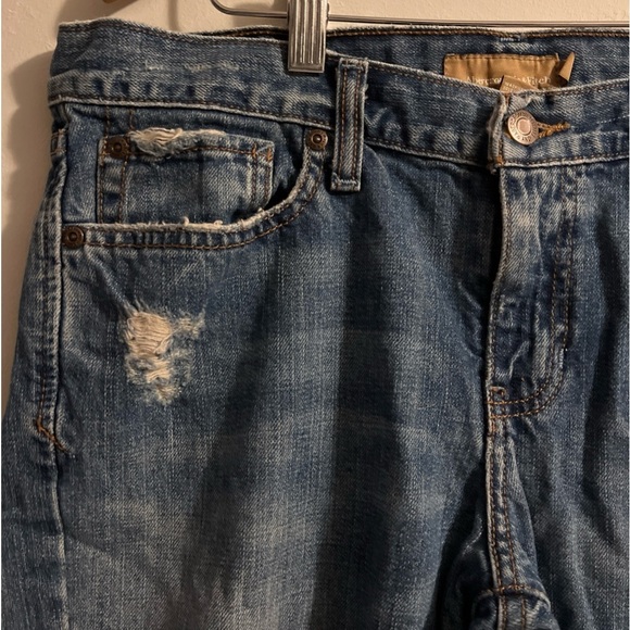 Abercrombie & Fitch Womens Erin Jeans Low Rise Straight Sz 8R X 34’ Distressed - Picture 3 of 9